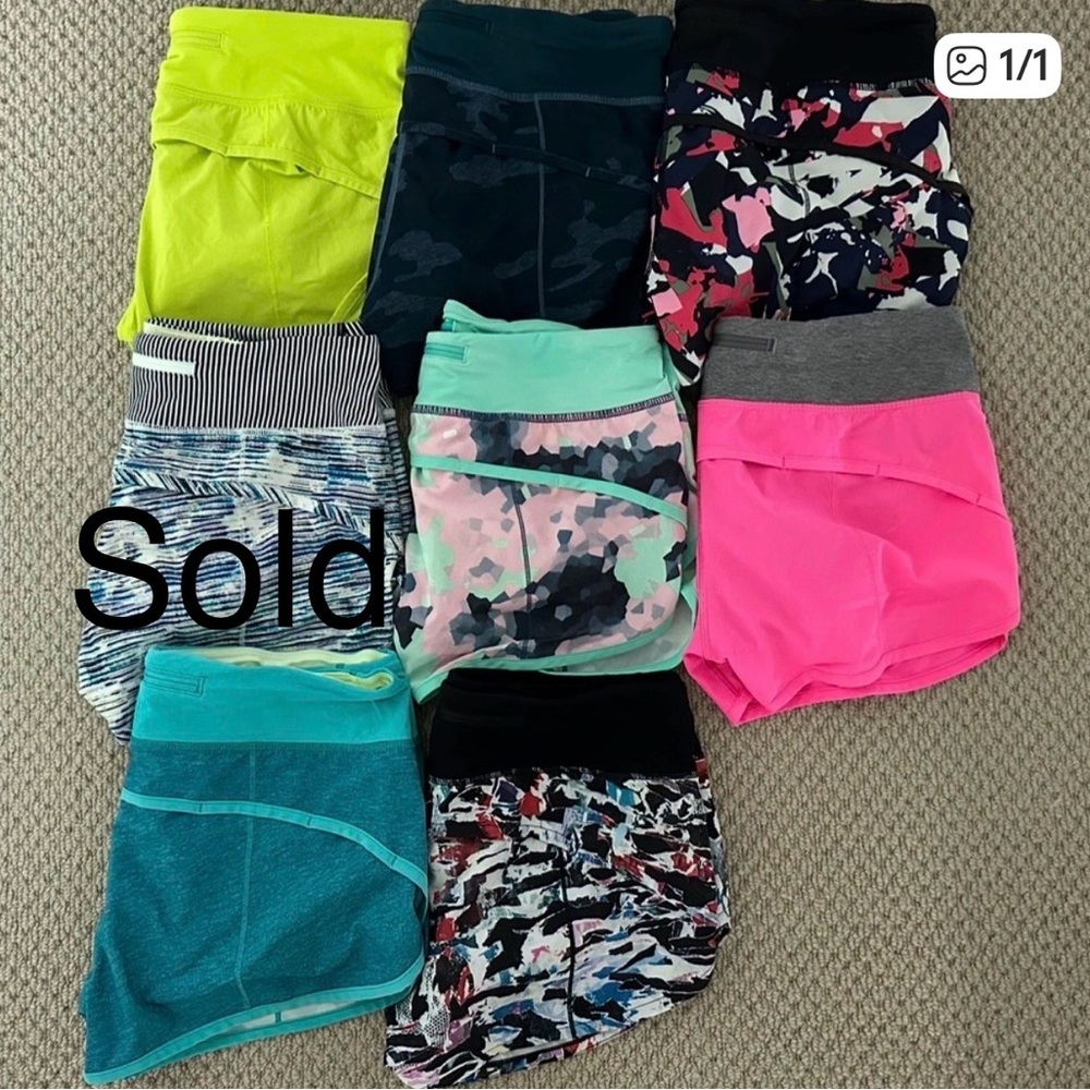 Lululemon Speed shorts 

2.5" Low Rise